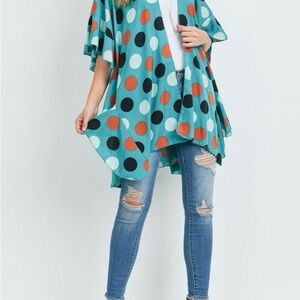 Polka Dot Kimono Cardigan One Size Fits Most by Perfect Peach